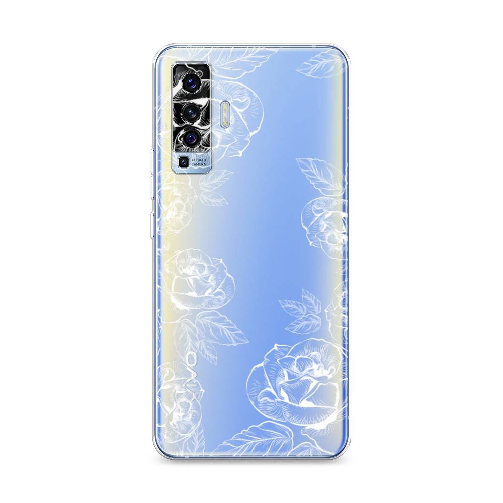 

Чехол на Vivo X50 "Розы графика", Черный;серый, 262250-2
