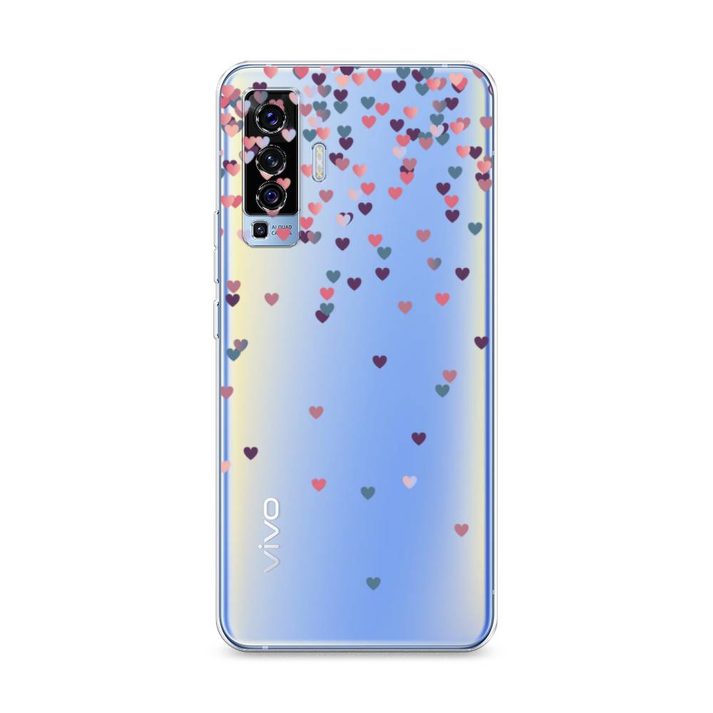 

Чехол на Vivo X50 "Посыпка сердечки", Розовый;фиолетовый, 262250-3