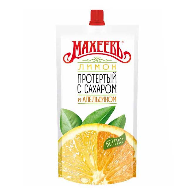 Протертые фрукты Махеевъ лимон-апельсин с сахаром 300 г