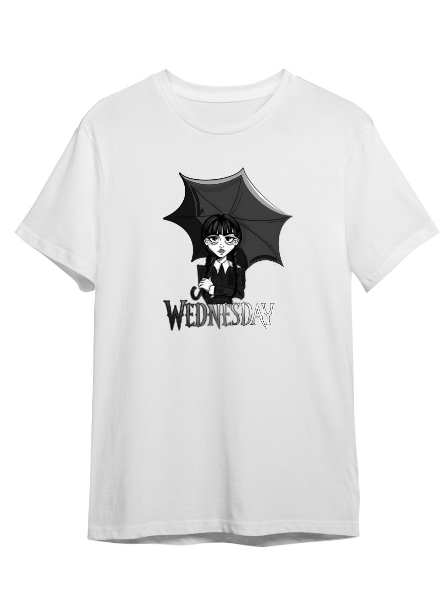 

Футболка унисекс СувенирShop Wednesday/Уэнсдэй/Венсдей 35 белая M, Белый, "Wednesday/Уэнсдэй/Венсдей" 35