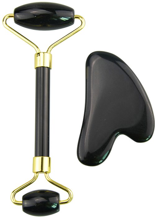 Комплект массажеров для лица антивозрастной нефритовый HRS BT91 (Черный)