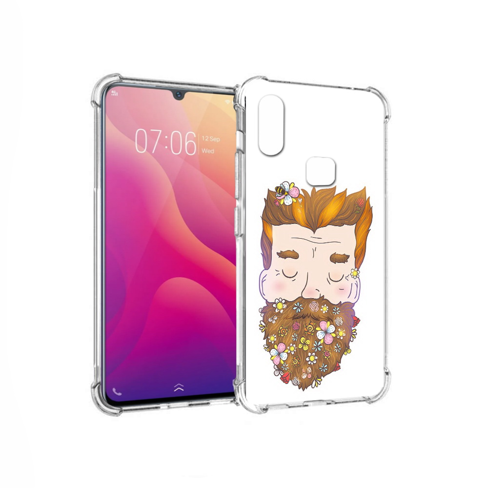 

Чехол MyPads Tocco для Vivo V11i мужчина с цветами в бороде (PT119353.424.489), Прозрачный, Tocco