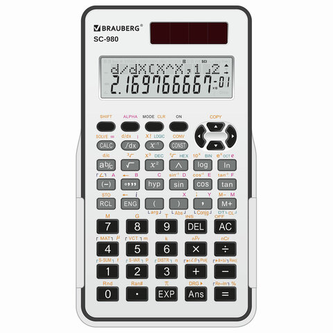 

Калькулятор инженерн двухстроч BRAUBERG SC-980 151x85мм 10+2 разр двойн питание БЕЛ 250527
