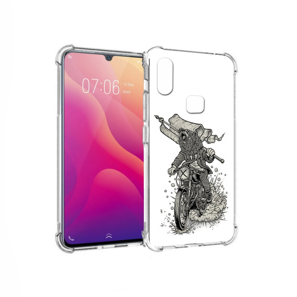 

Чехол MyPads Tocco для Vivo V11i медведь на мотоцикле (PT119353.424.467), Прозрачный, Tocco