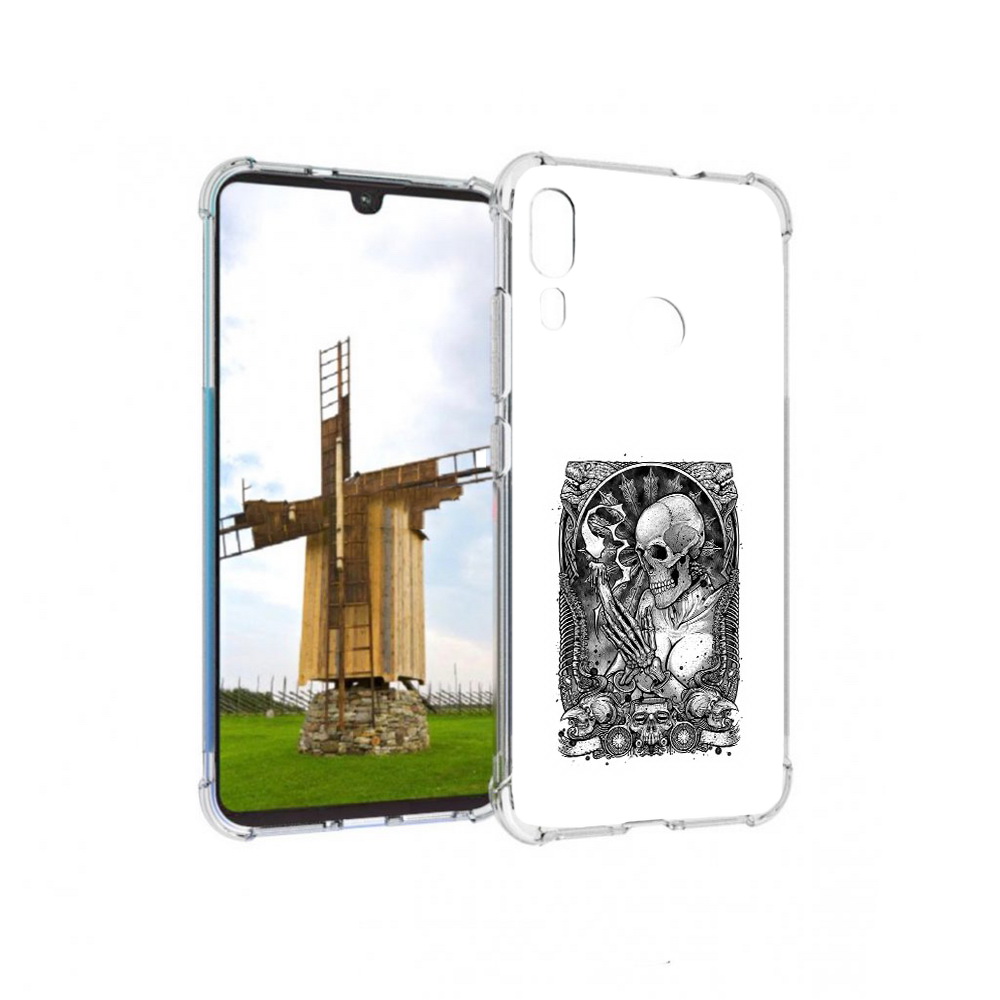 

Чехол MyPads Tocco для Motorola Moto E6 Plus девушка скелет (PT150579.352.316), Прозрачный, Tocco