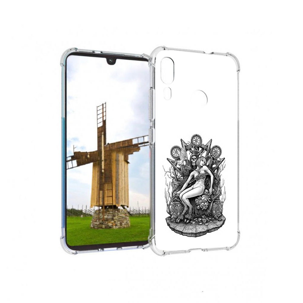 

Чехол MyPads Tocco для Motorola Moto E6 Plus девушка на троне (PT150579.352.309), Прозрачный, Tocco