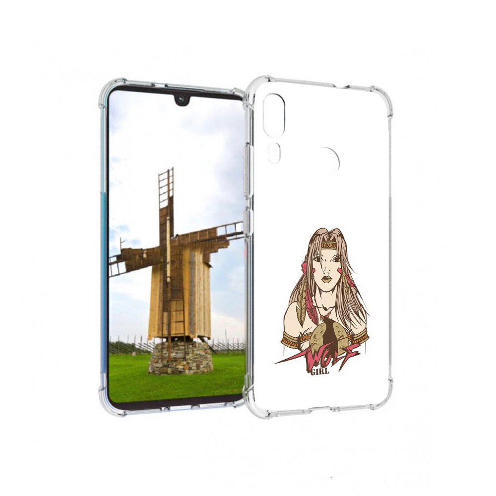

Чехол MyPads Tocco для Motorola Moto E6 Plus девушка волк (PT150579.352.306), Прозрачный, Tocco