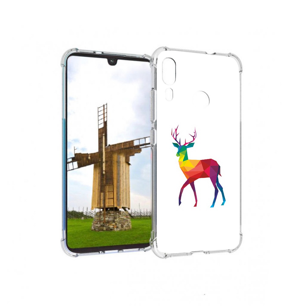 

Чехол MyPads Tocco для Motorola Moto E6 Plus геометрический олень (PT150579.352.286), Прозрачный, Tocco