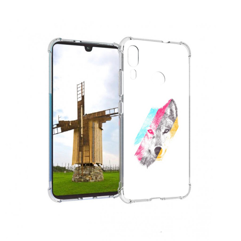 

Чехол MyPads Tocco для Motorola Moto E6 Plus волк градиент (PT150579.352.268), Прозрачный, Tocco
