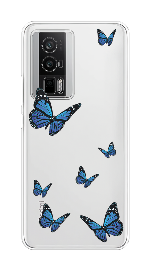 

Чехол на Xiaomi Redmi K60/Poco F5 Pro "Blue butterflies", Синий;черный, 318850-1