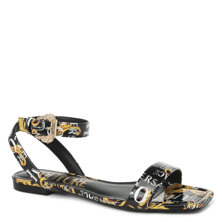 

Сандалии женские Versace Jeans Couture 74VA3S61 черные 38 EU, Черный, 74VA3S61