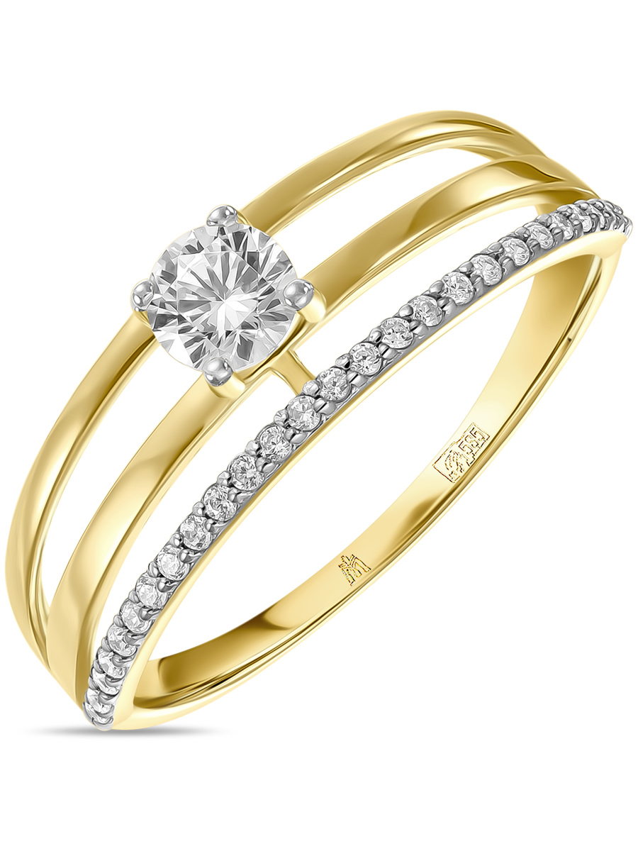 Кольцо из золота с фианитом р.16 MIUZ Diamonds (Московский ювелирный завод) R01-59733-Z