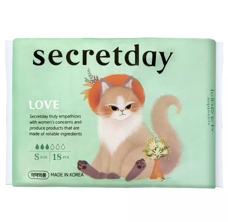 Хлопковые гигиенические прокладки Secret day Secretday Love S 18 шт.