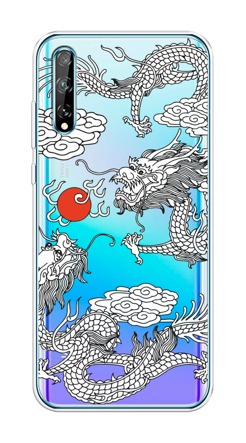 

Чехол на Huawei Y8p/P Smart S "Драконы с ножом", Прозрачный;черный;белый, 6103450-1