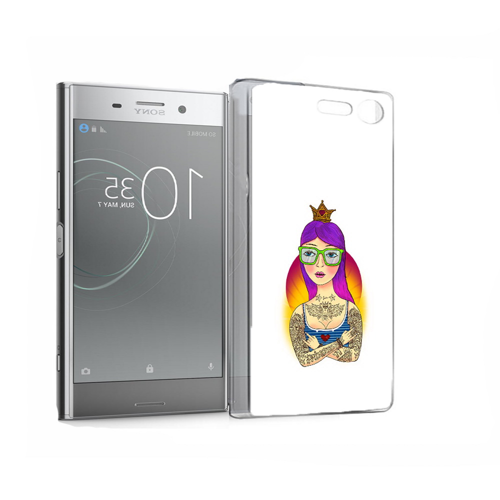 

Чехол MyPads Tocco для Sony Xperia XZ Premium девушка в татуировках с короной, Прозрачный, Tocco