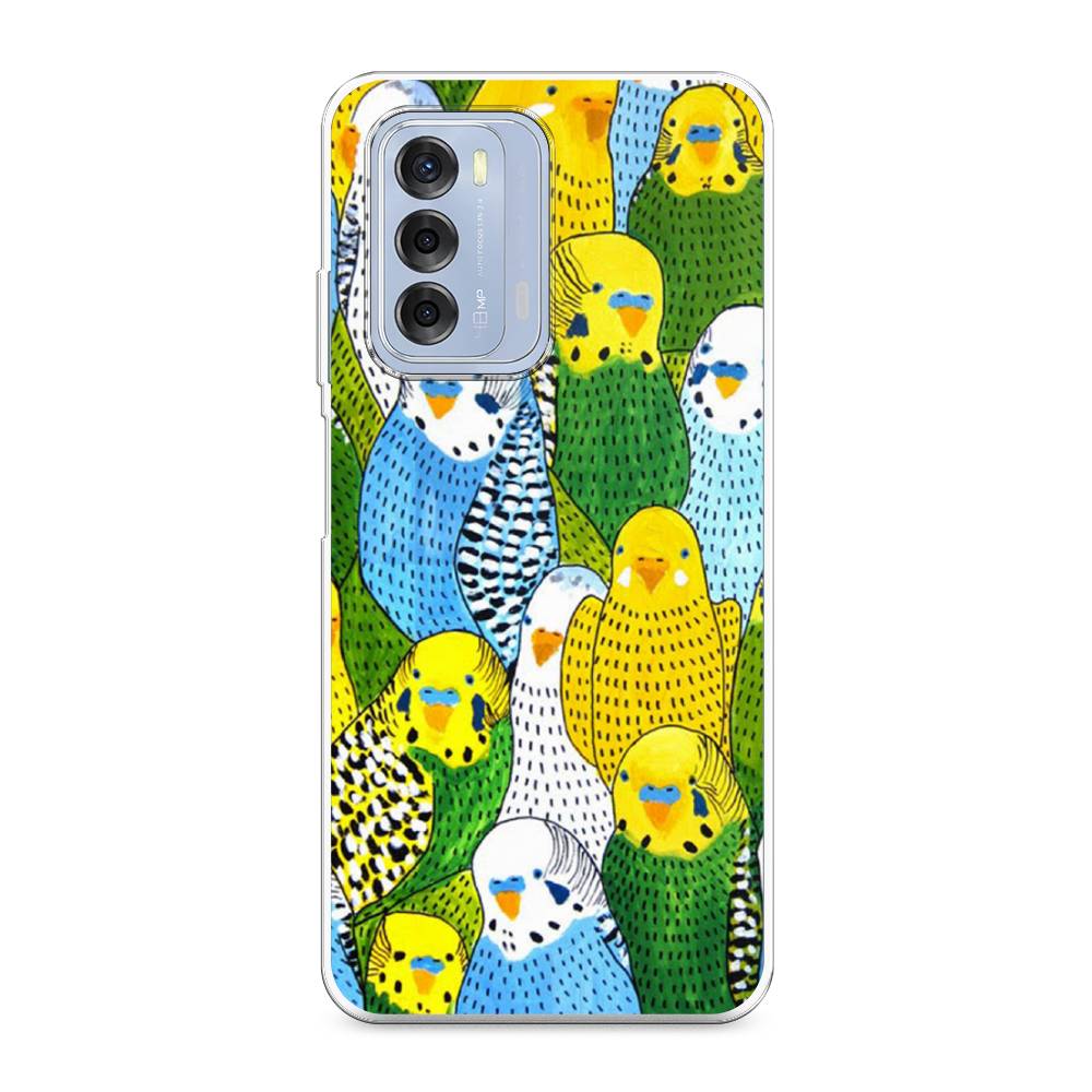 

Чехол Awog на ZTE Blade V40 / ЗТЕ Блэйд V40 "Попугаи", Разноцветный, 136150-1