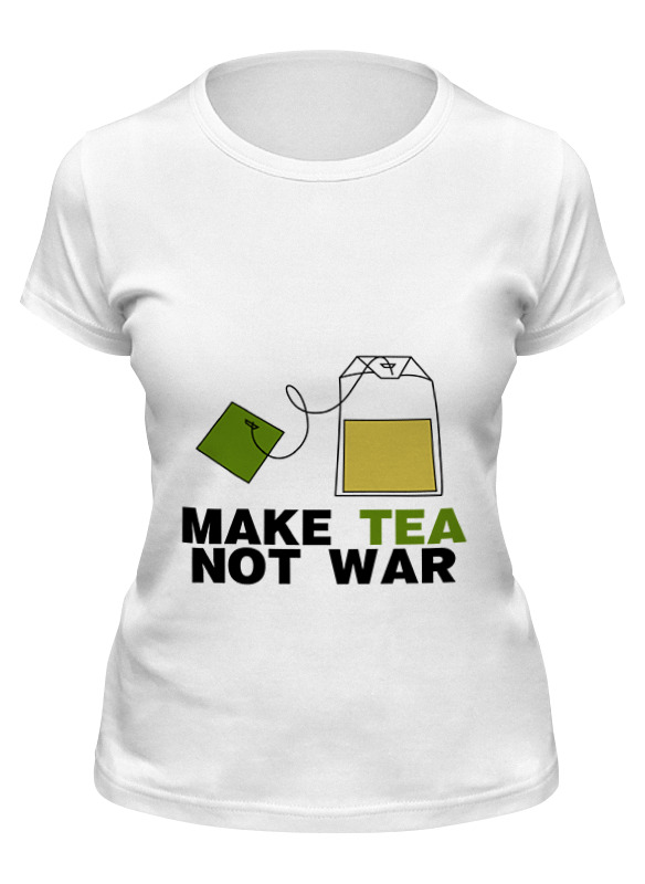 

Футболка женская Printio Make tea not war белая 2XL, Белый, Make tea not war