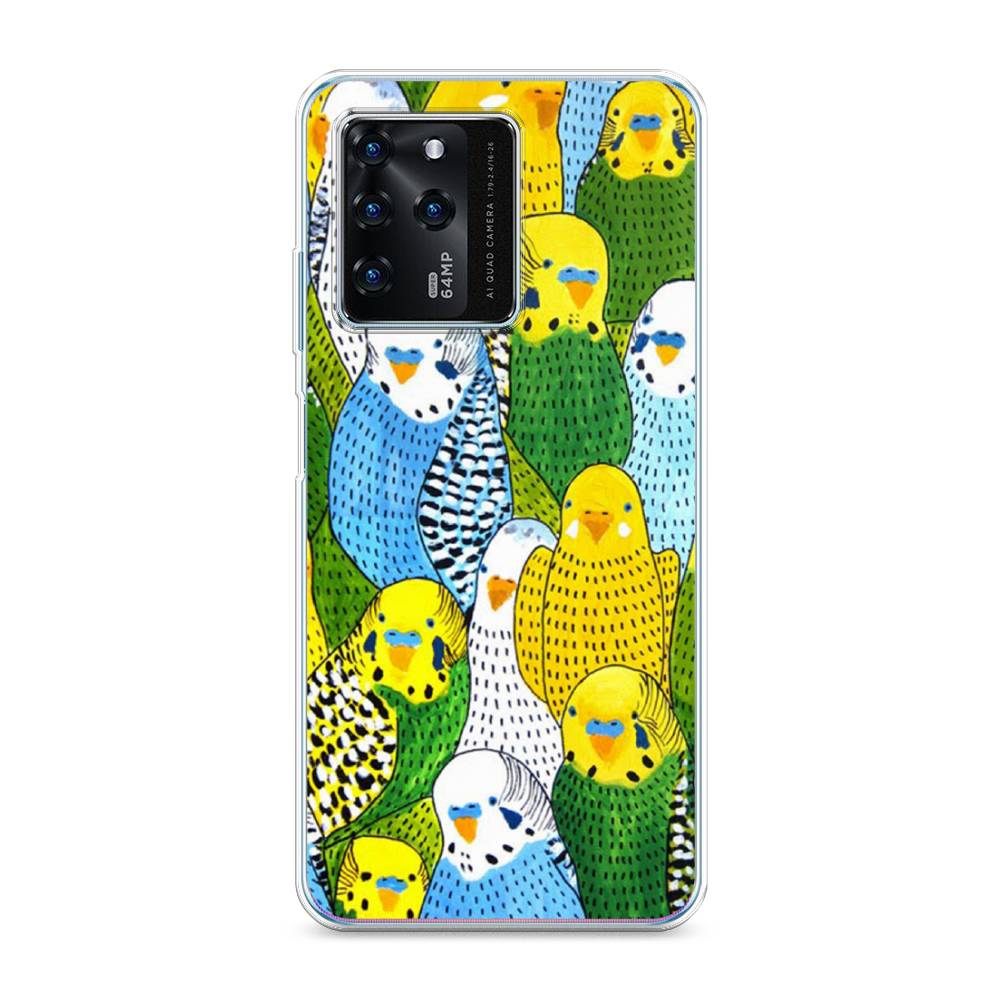 

Чехол Awog на ZTE Blade V30 / ЗТЕ Блэйд V30 "Попугаи", Разноцветный, 135350-1