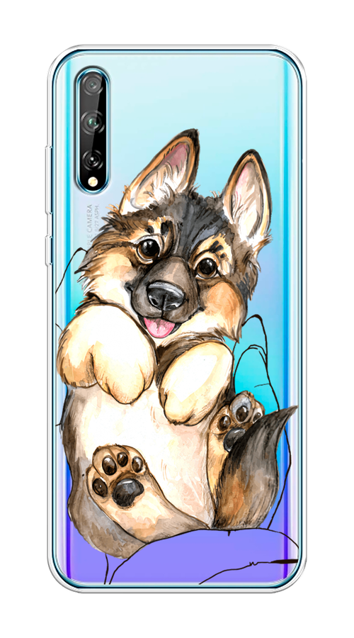 

Чехол на Huawei Y8p/P Smart S "Овчарка в ладошках", Серый;бежевый;белый, 6103450-1
