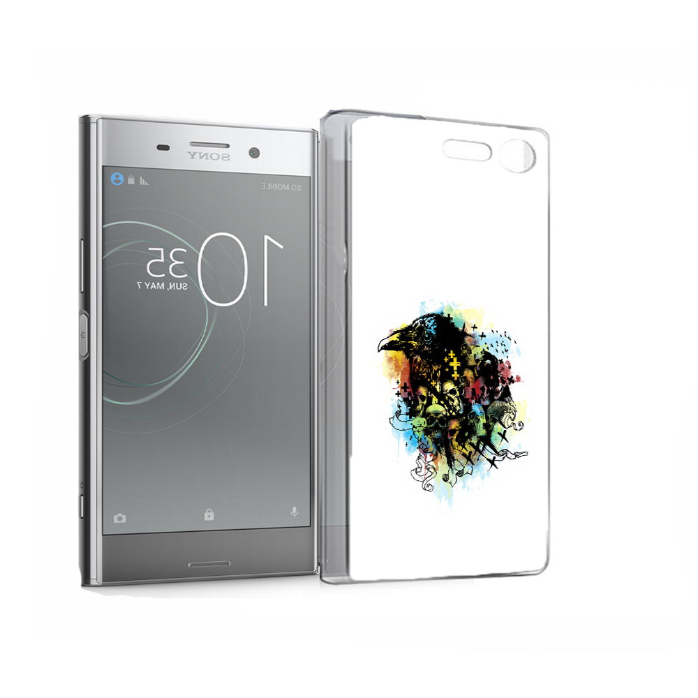 

Чехол MyPads Tocco для Sony Xperia XZ Premium ворон и черепа (PT67145.226.273), Прозрачный, Tocco