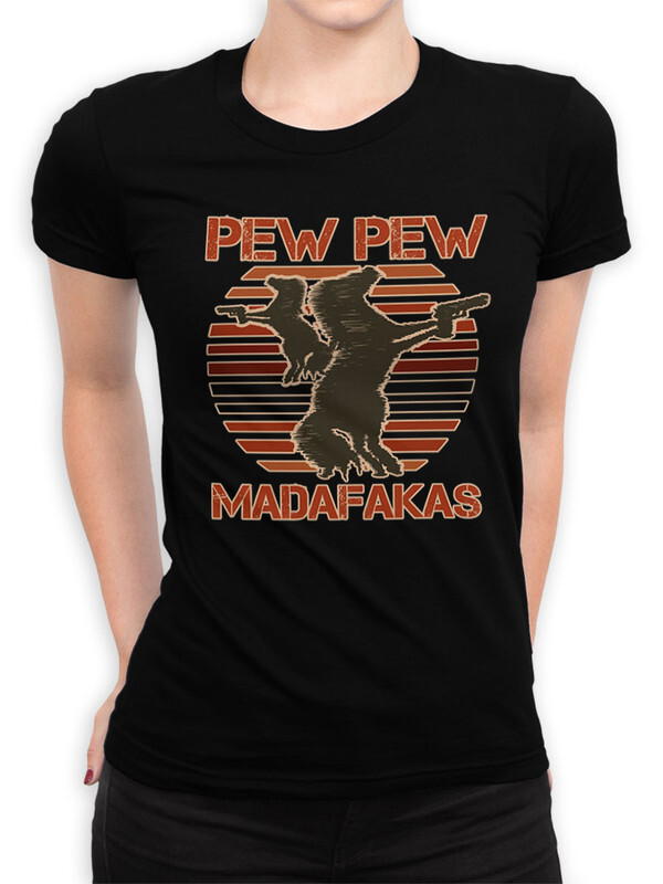 фото Футболка женская design heroes pew pew madafakas / мемная конь черная xl