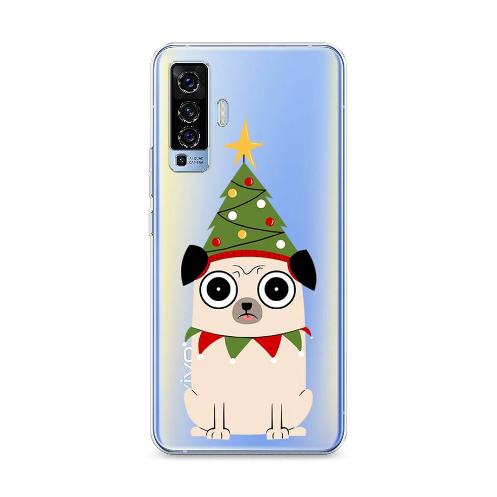 

Чехол на Vivo X50 "Собачка с ёлочкой", Бежевый;красный;зеленый, 262250-1