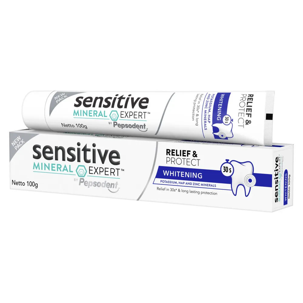 Зубная паста Pepsodent SENSITIVE MINERAL EXPERT Отбеливающая, 100 гр зубная паста pepsodent whitening отбеливающая 190 г