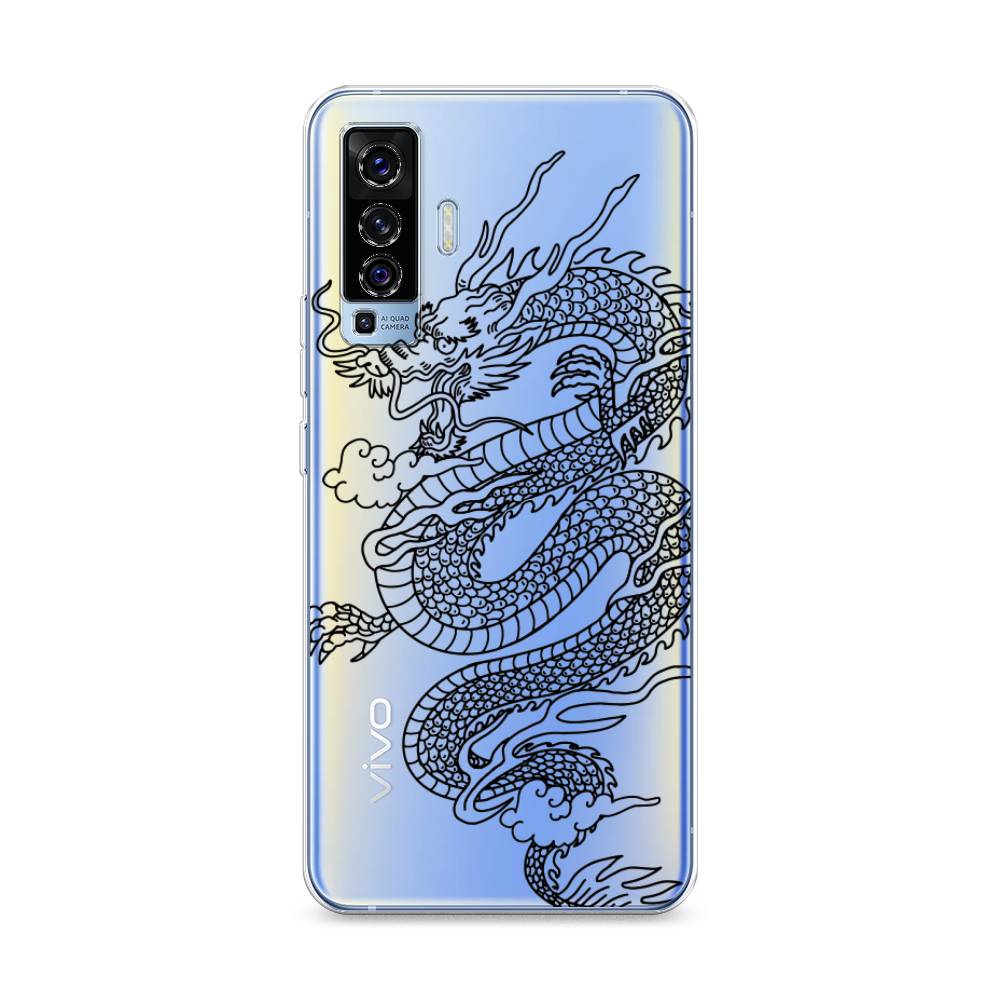 

Чехол на Vivo X50 "Большой китайский дракон", Черный;серый, 262250-1
