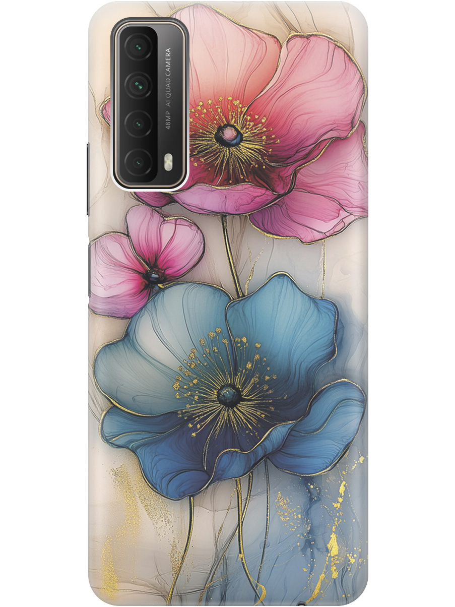 

Силиконовый чехол на Huawei P Smart (2021) с принтом "Голубые и розовые ирисы", Прозрачный;голубой;розовый, 723603023