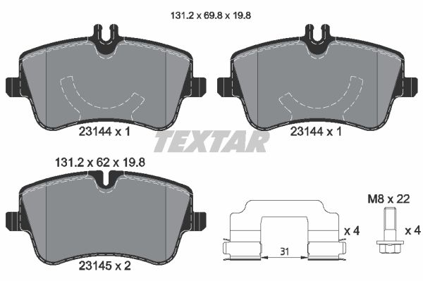 

Колодки пер.MERCEDES W203