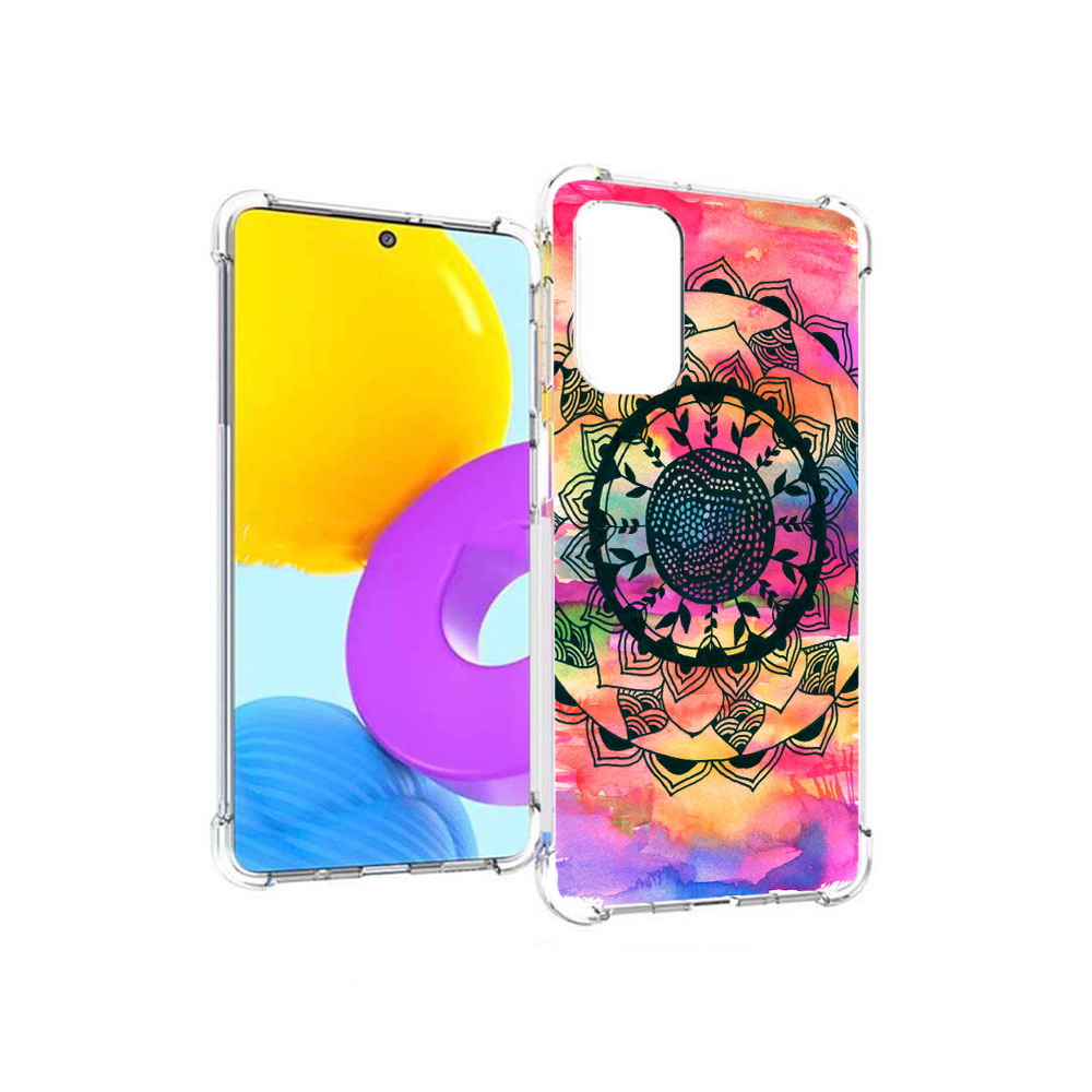 

Чехол MyPads Tocco для Samsung Galaxy M52 5G яркая абстракция круглый цветок, Прозрачный, Tocco