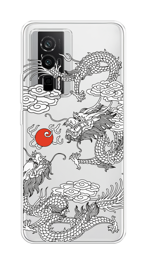 

Чехол на Xiaomi Redmi K60, Poco F5 Pro "Драконы с ножом", Прозрачный;черный;белый, 318850-1