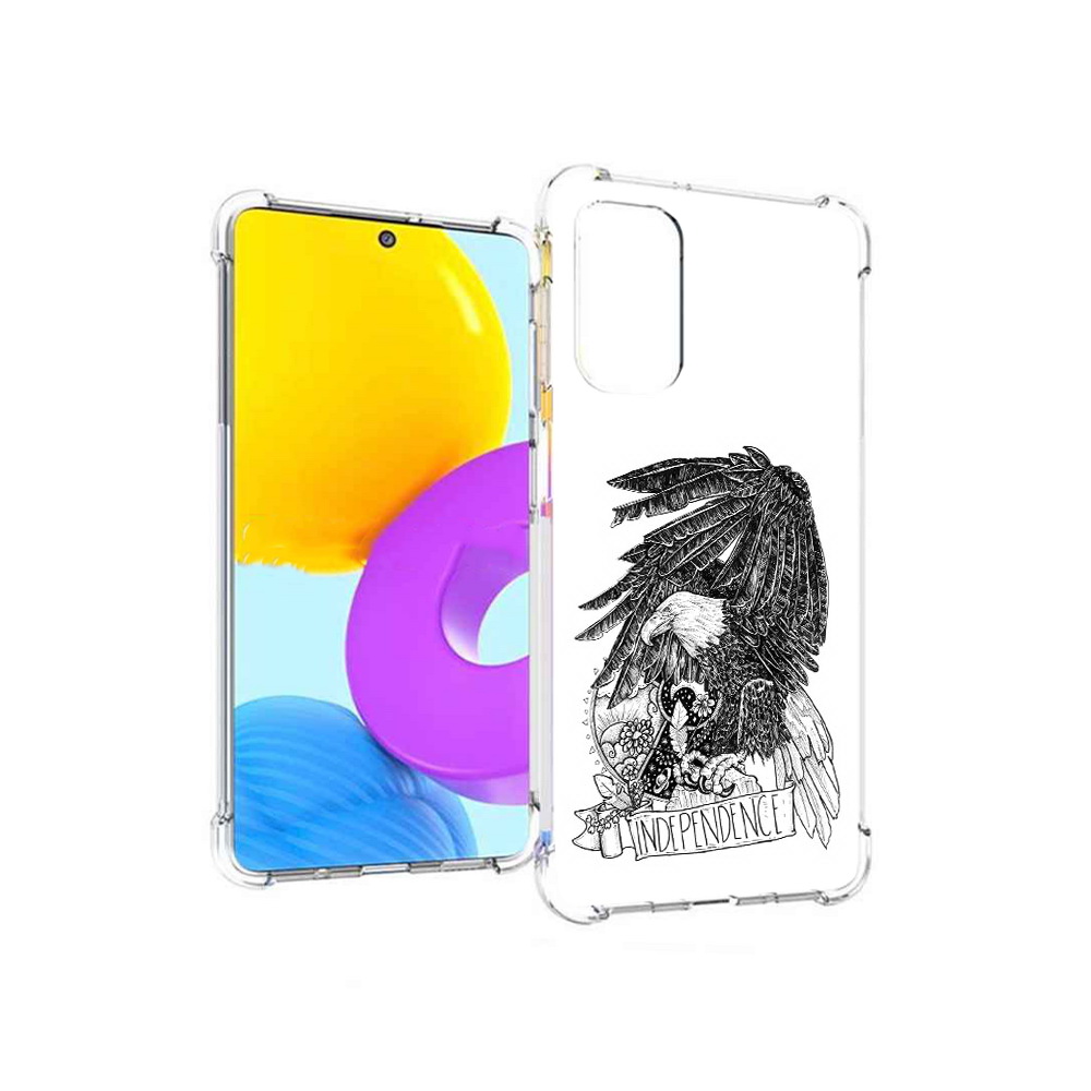 

Чехол MyPads Tocco для Samsung Galaxy M52 5G черно белый сокол (PT226932.542.688), Прозрачный, Tocco