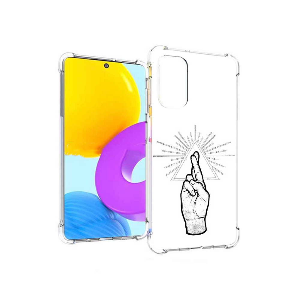 

Чехол MyPads Tocco для Samsung Galaxy M52 5G черно белая рука (PT226932.542.681), Прозрачный, Tocco