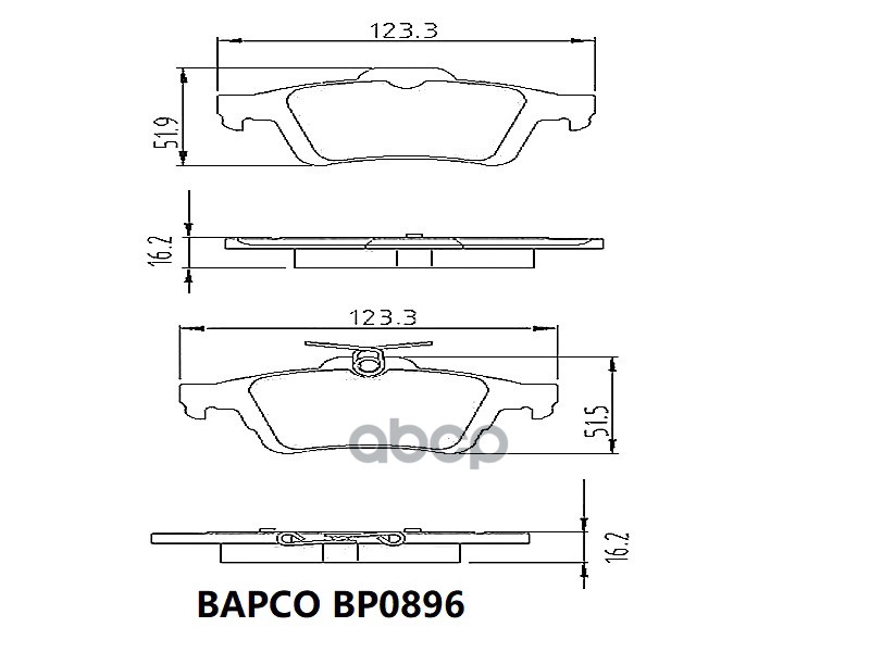 

Тормозные колодки BAPCO дисковые BP0896