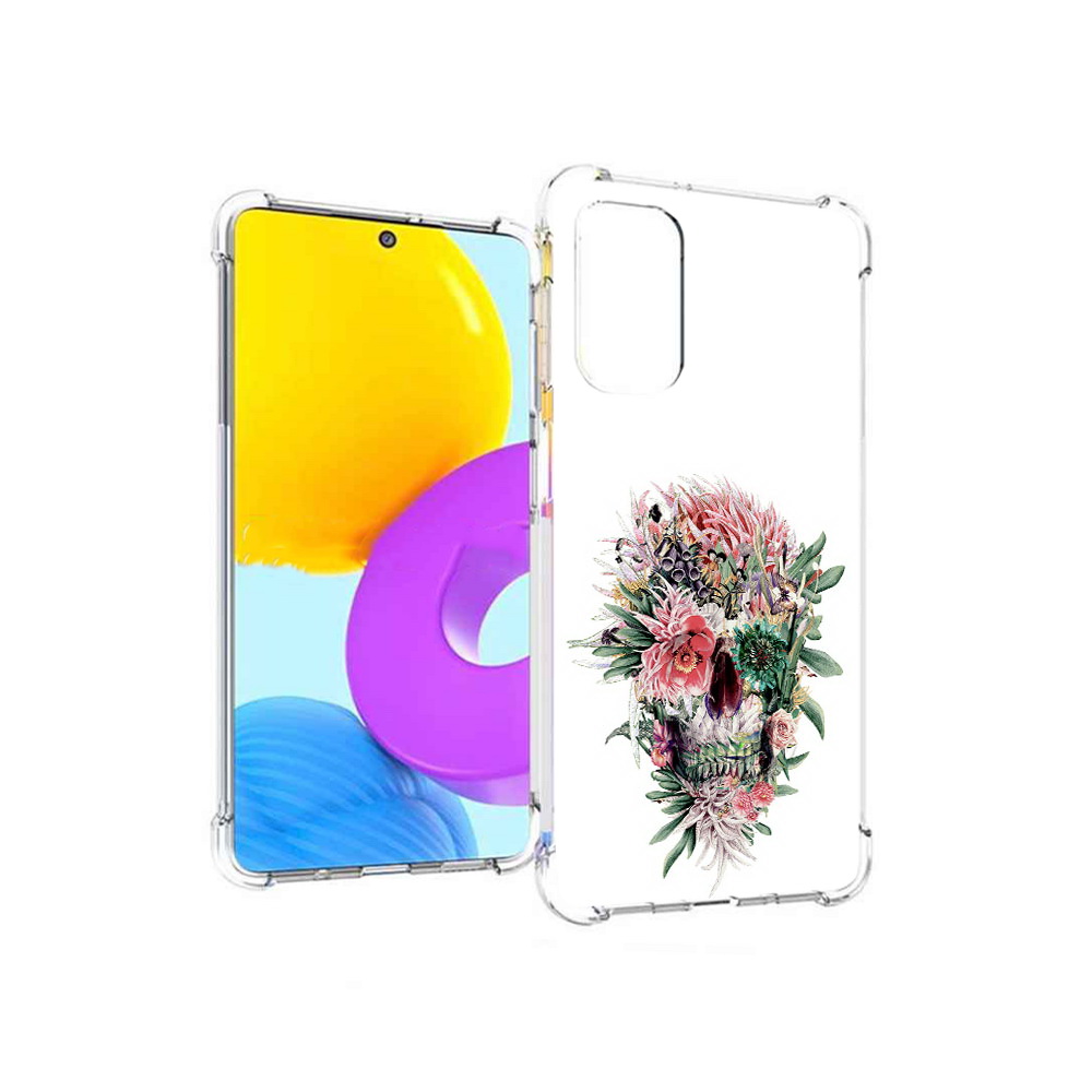 

Чехол MyPads Tocco для Samsung Galaxy M52 5G череп из цветов (PT226932.542.677), Прозрачный, Tocco