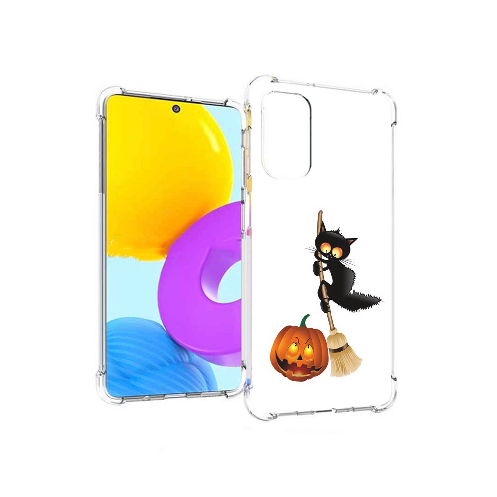 

Чехол MyPads Tocco для Samsung Galaxy M52 5G хэлуинский котик (PT226932.542.667), Прозрачный, Tocco