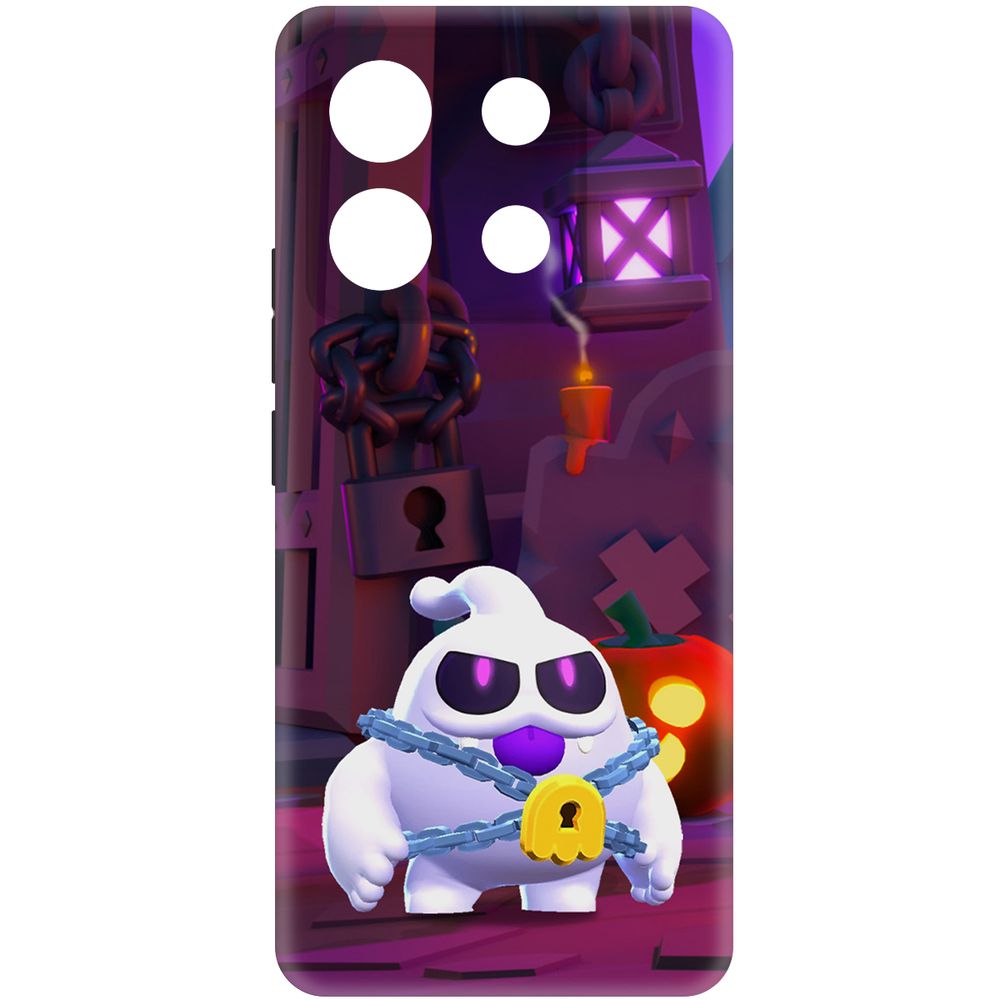 

Чехол-накладка Krutoff Soft Case Brawl Stars - Призрак Скуик для Poco X6 черный