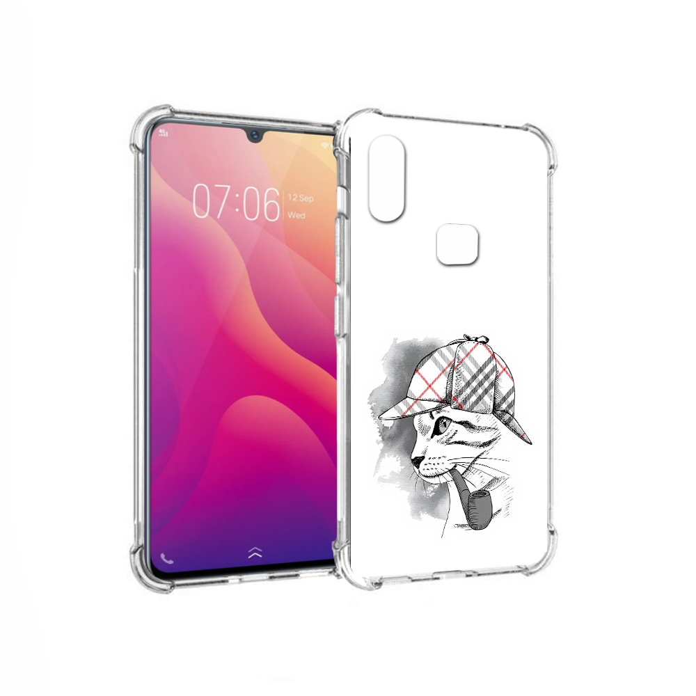 

Чехол MyPads Tocco для Vivo V11i кошка с трубкой (PT119353.424.405), Прозрачный, Tocco