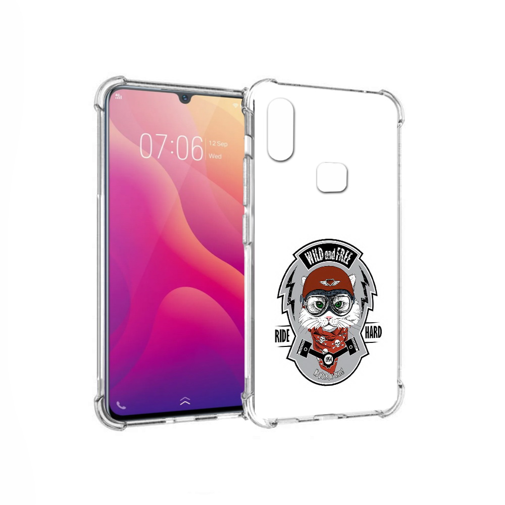 

Чехол MyPads Tocco для Vivo V11i кошка в шлеме (PT119353.424.404), Прозрачный, Tocco