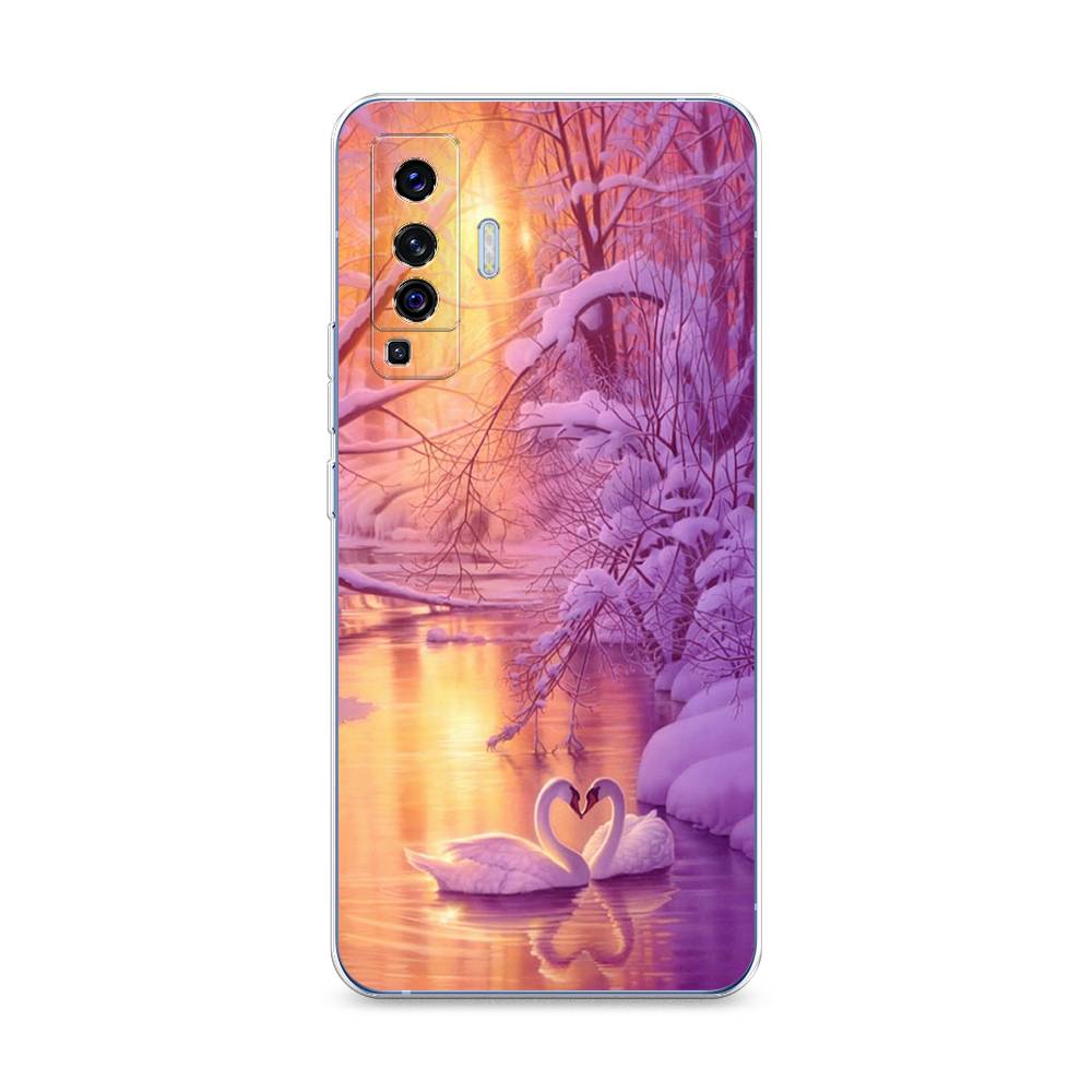 

Чехол на Vivo X50 "Зима 1", Фиолетовый;желтый, 262250-2