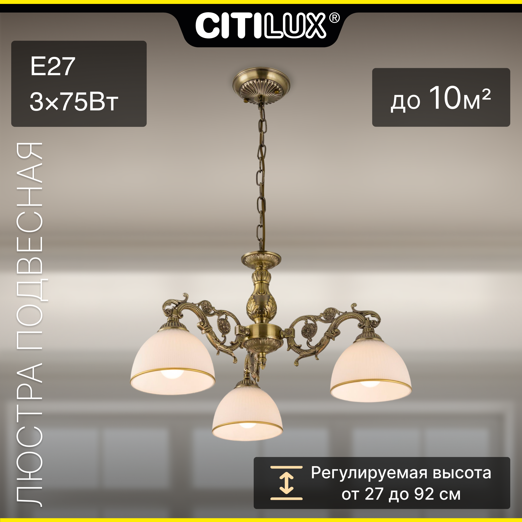 

Люстра потолочная Citilux Адриана CL405233 E27