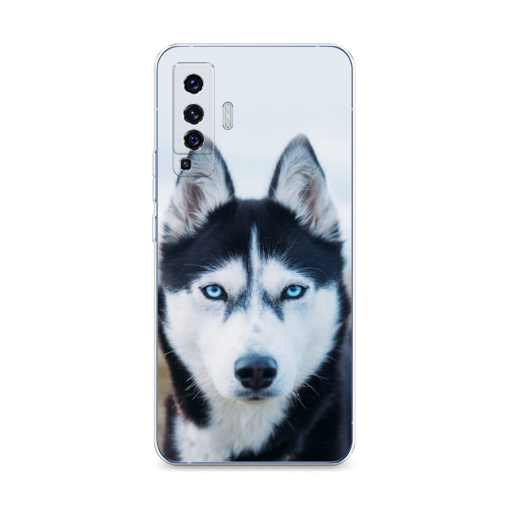 

Чехол на Vivo X50 "Хаски 2", Синий;белый, 262250-1