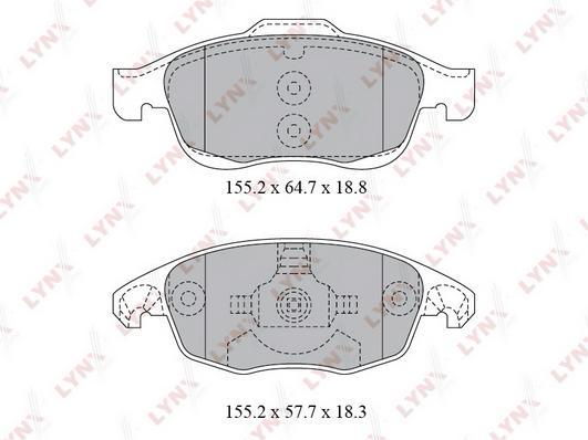 

Тормозные колодки LYNXauto передние для Citroen C4 Picasso 2006- BD2223