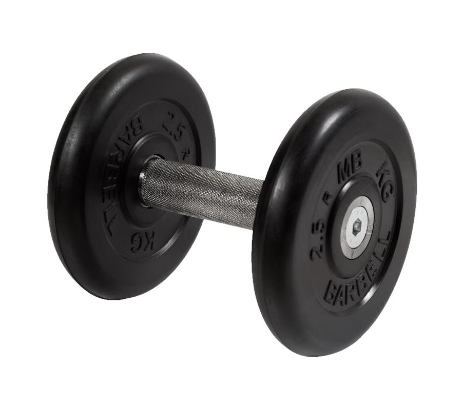 Неразборная гантель MB Barbell Профи 1 x 6 кг, черный