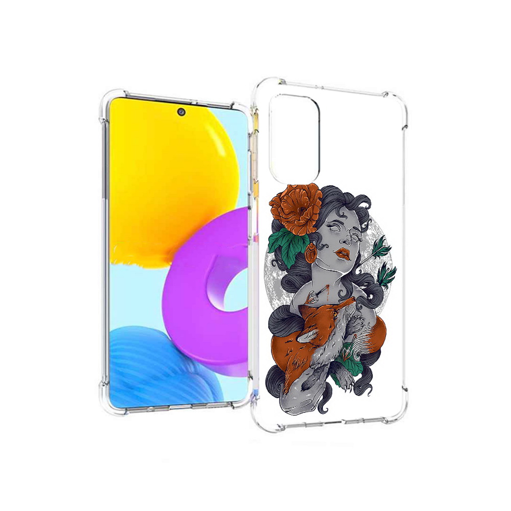 

Чехол MyPads Tocco для Samsung Galaxy M52 5G темная девушка с лисой (PT226932.542.639), Прозрачный, Tocco