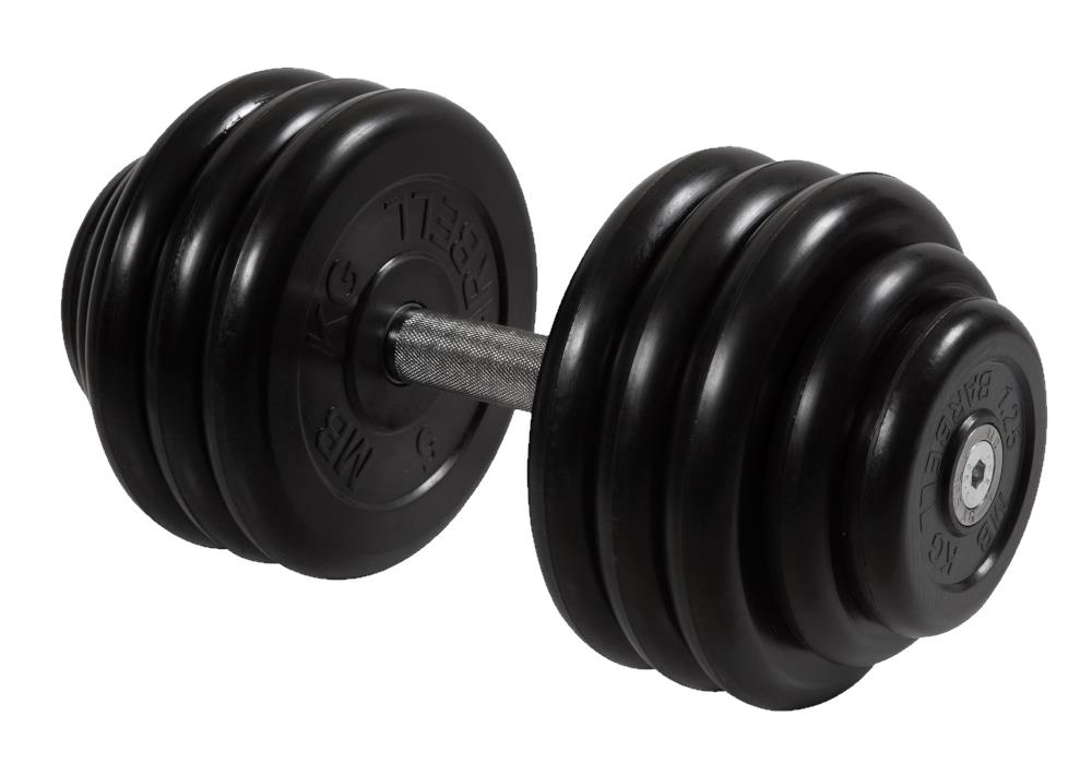 Неразборная гантель MB Barbell Профи 1 x 38,5 кг, черный