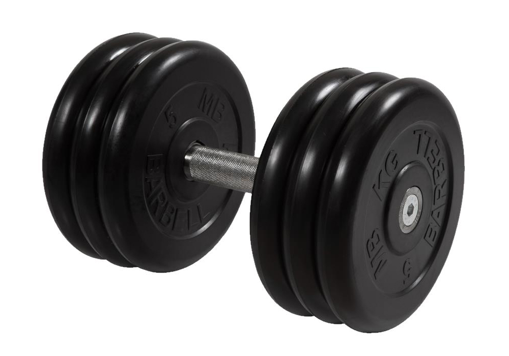 фото Гантель mb barbell черная неразборная 31кг mb-fdbm-b31