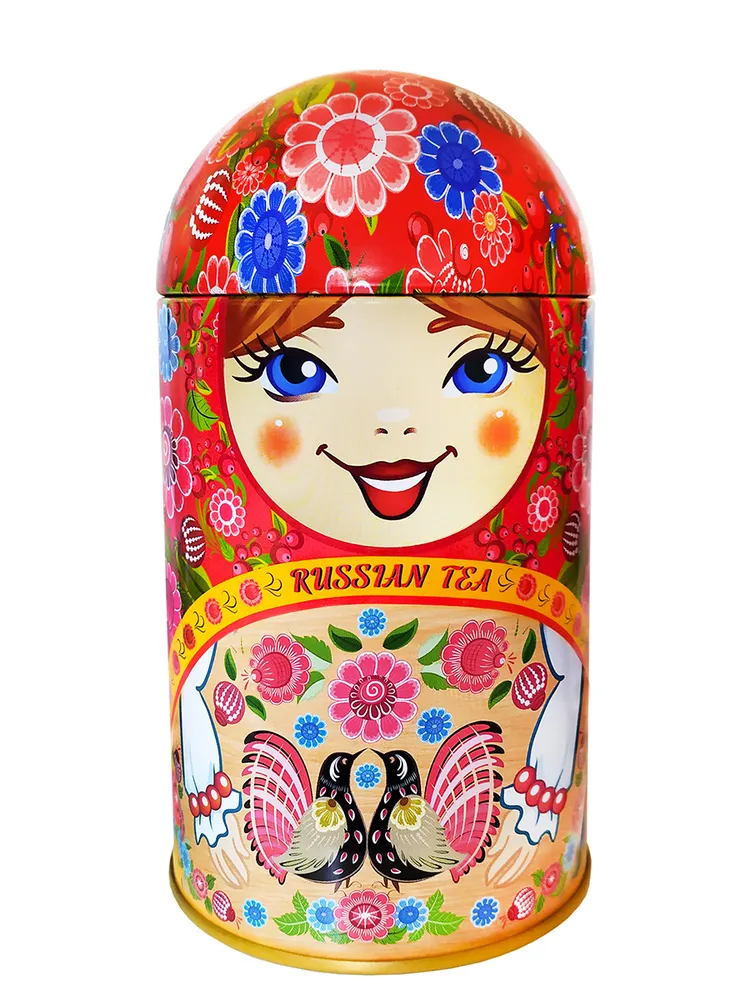 

Иван-Чай листовой ферментированный, GET&JOY, в жестяной Матрешке с павлинами, Россия, 40 г