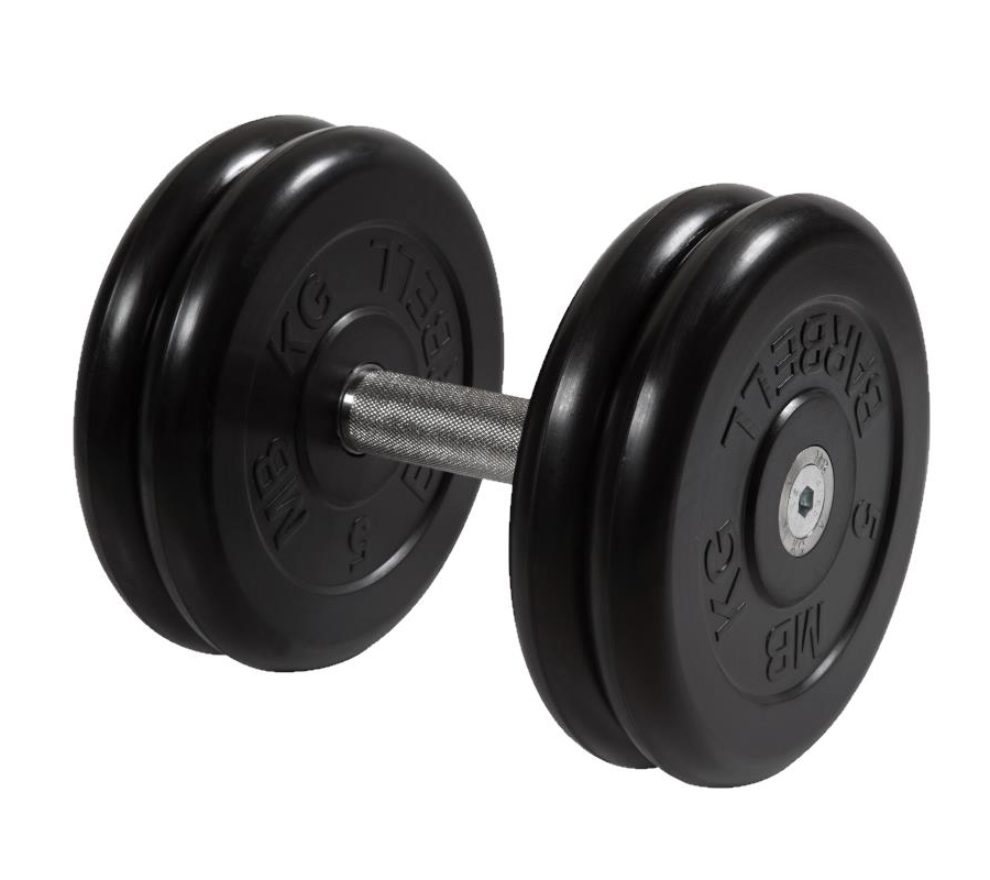 фото Гантель mb barbell черная неразборная 21кг mb-fdbm-b21